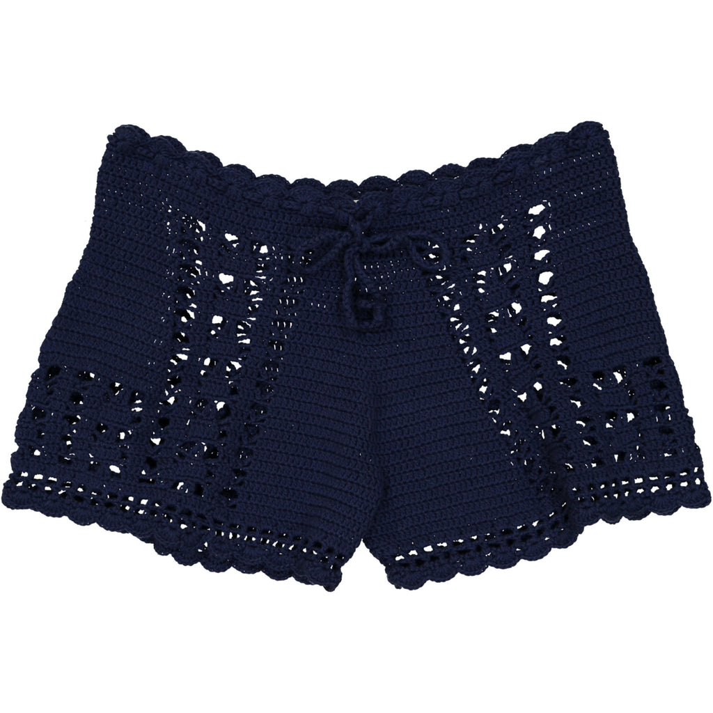 Crochet Bikini Shorts S, Marina Blue