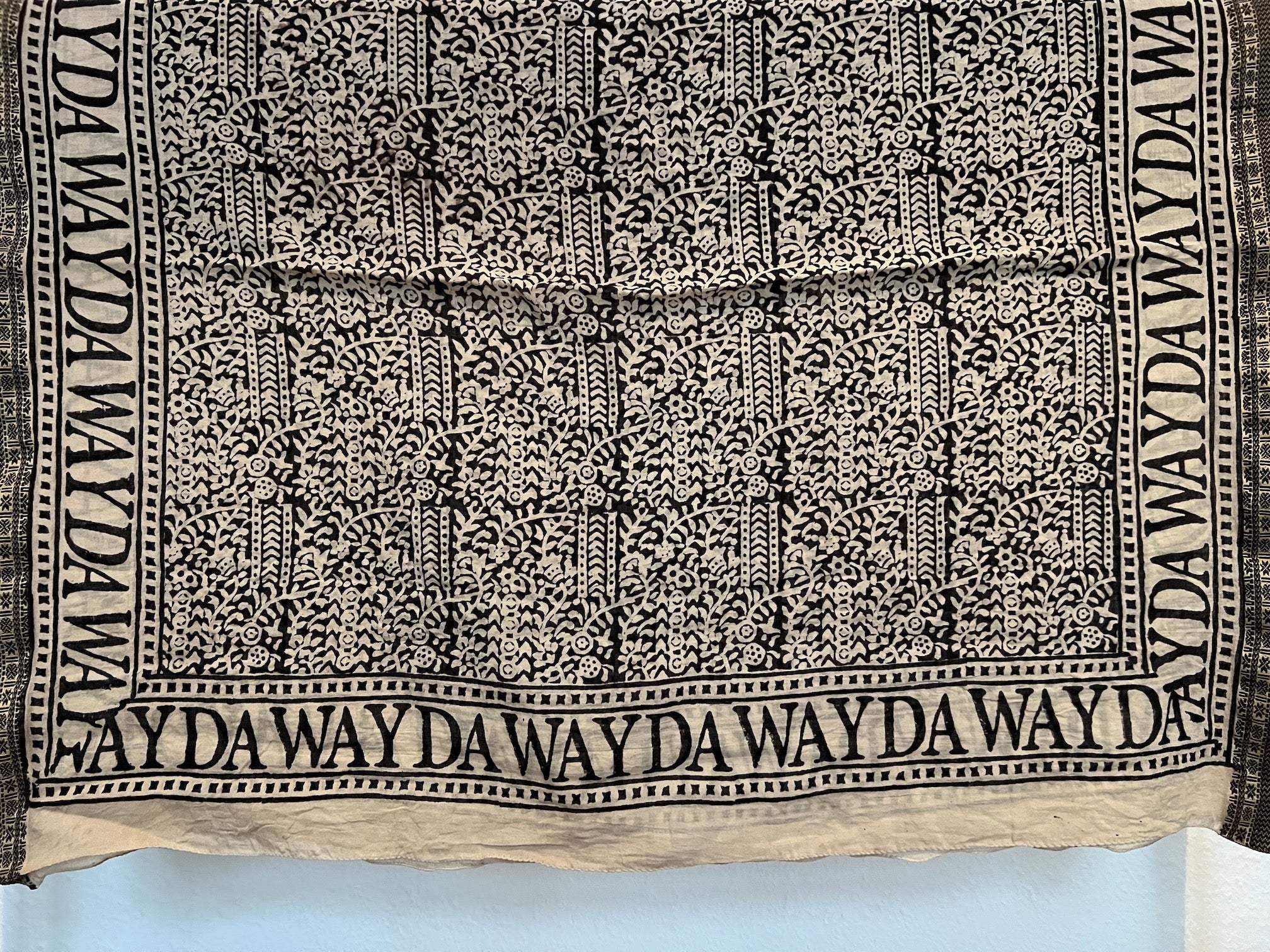 NEW INDIA BOHO SCARF HAND-MADE BLOCKPRINT: BALTHAZAR WITH WOVEN BORDER-4