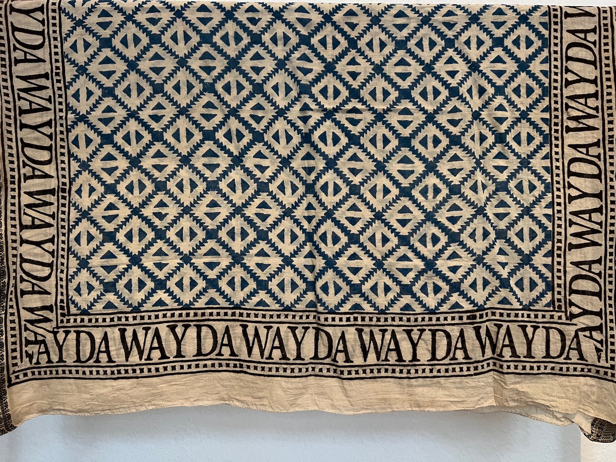 NEUES INDIA BOHO TUCH: `BLUE GEORGIA´ MIT BESTICKTEM BAND-3