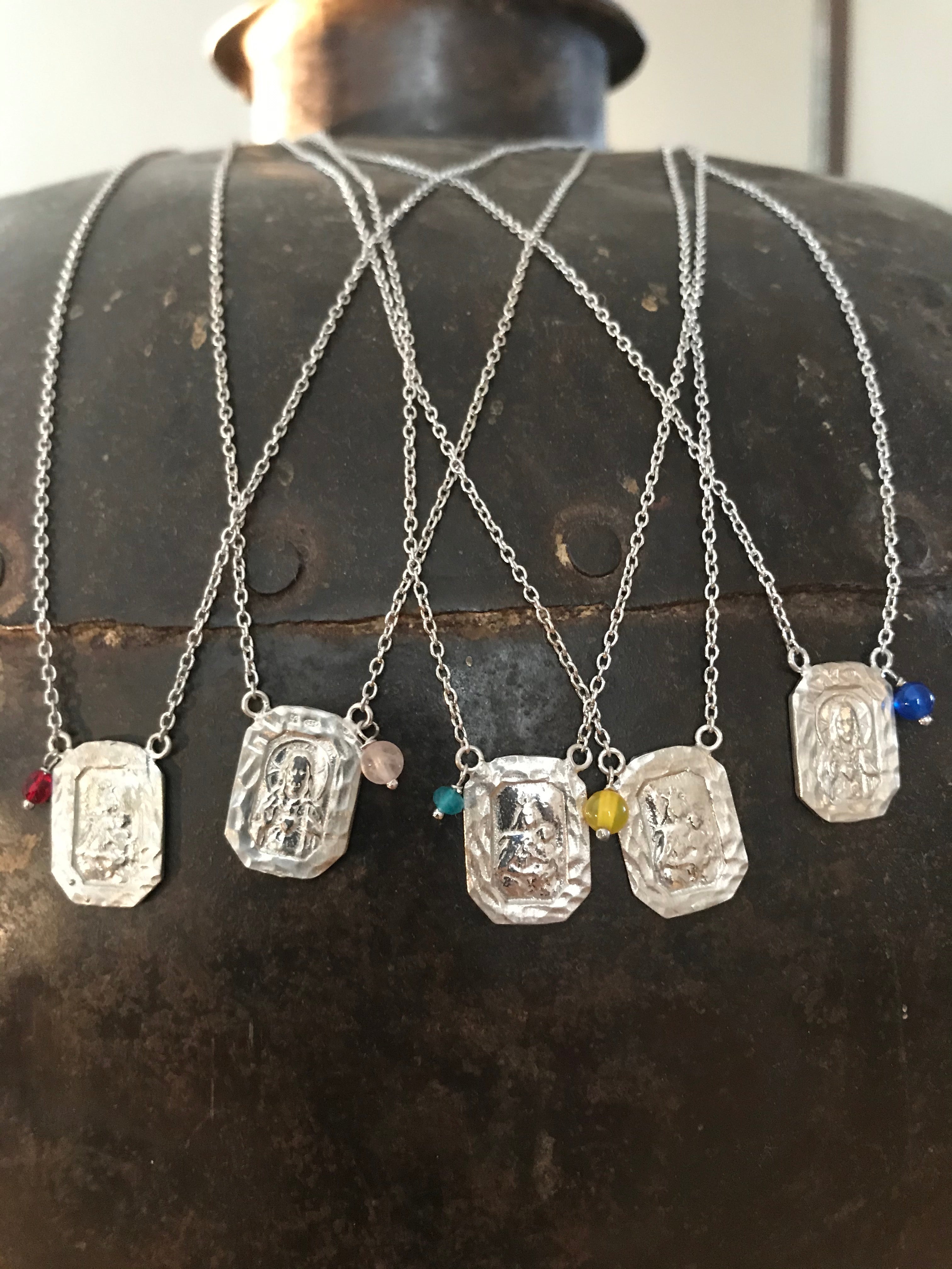 Halskette ESCAPULARIO in Silber - mit roter Perle - letzter Artikel!-8