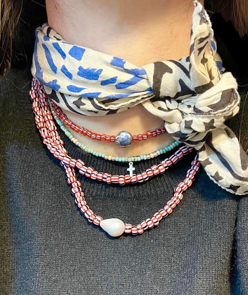 NEUES INDIA BOHO TUCH -BLUE MOMENTO- Größe Bandana/Small-3