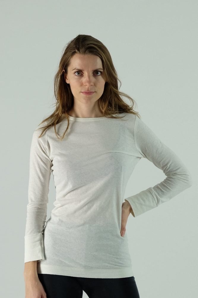 Langarm T-Shirt `Nina´ in Leinen-Baumwolle-9